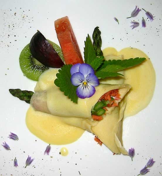 Sockeye Salmon & Asparagus Crepe, Chantilly-Sauce Sockeye Salmon & Asparagus Crepe, Chantilly-Sauce